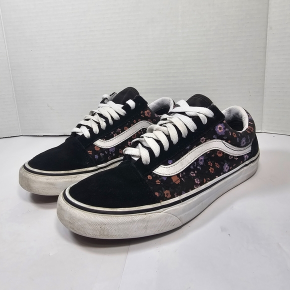 Vans Women's Black Floral Sneakers - Picture 2 of 9
